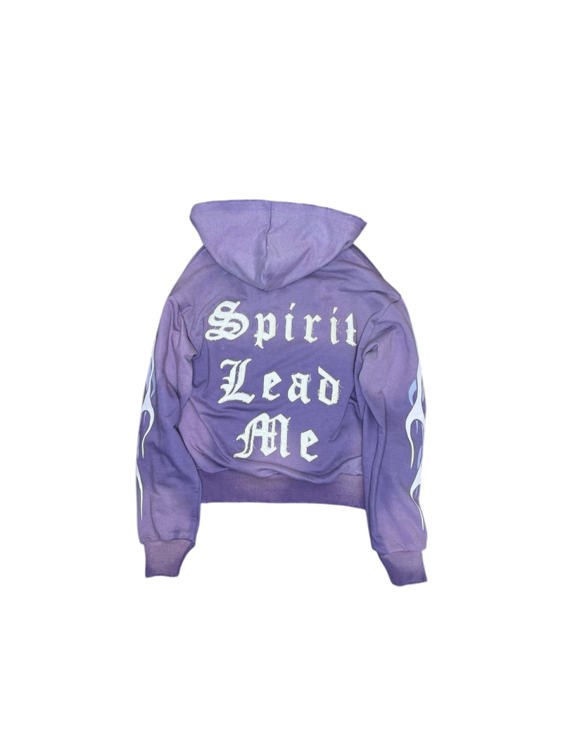 Heavy Weight Purple Zipper Hoodie